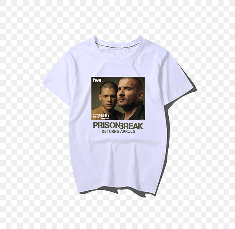 T-shirt Michael Scofield Lincoln Burrows Prison Break Season 5 Sleeve, PNG, 800x800px, Tshirt, Bluza, Brand, Clothing, Dominic Purcell Download Free