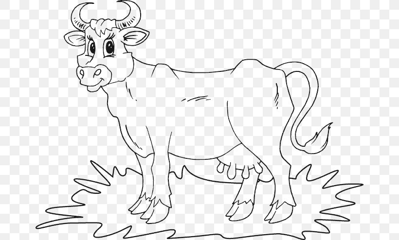 Baka Coloring Book Taurine Cattle Drawing Painting, PNG, 674x494px, Baka, Animal, Animal Figure, Art, Black And White Download Free