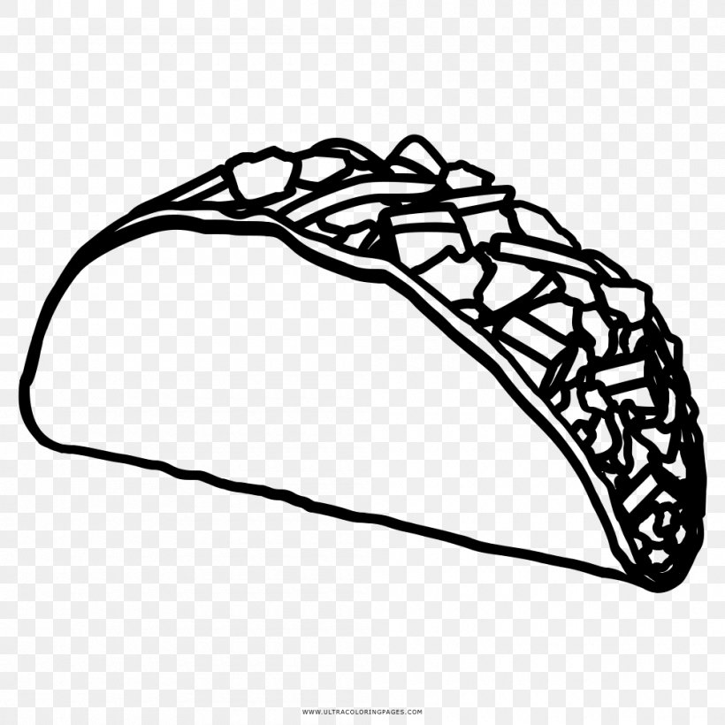 Taco Drawing Coloring Book Food, PNG, 1000x1000px, Taco, Acapulco, Area, Black And White, Coloring Book Download Free