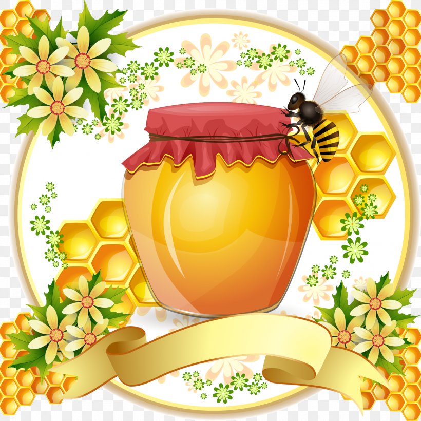 Honey And Honey Tag Stream Vector, PNG, 1878x1878px, Bee, Beehive, Cdr, Cuisine, Drawing Download Free