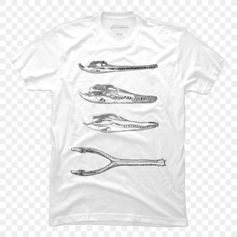 T-shirt Gharial Alligator Crocodile Caiman, PNG, 1800x1800px, Tshirt, Alligator, Black, Black And White, Brand Download Free