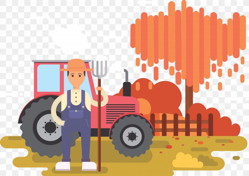 Farm Illustration, PNG, 4767x3368px, Farm, Art, Cartoon, Logo, Orange Download Free