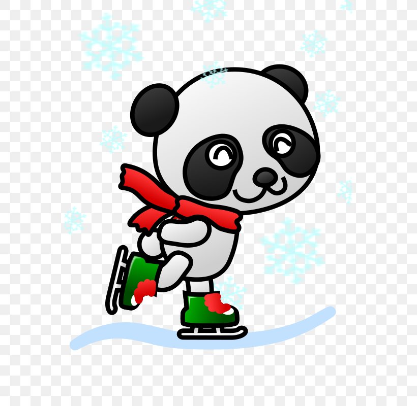 Giant Panda Ice Skating Figure Skating Ice Skate Clip Art, PNG, 566x800px, Giant Panda, Art, Cartoon, Fictional Character, Figure Skating Download Free