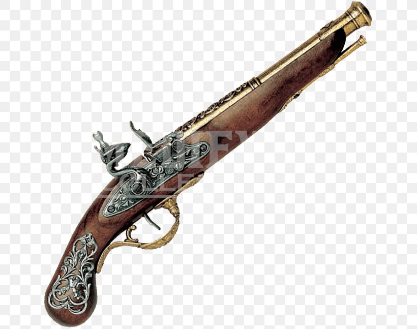 Firearm Pistol Flintlock Weapon 18th Century, PNG, 647x647px, Watercolor, Cartoon, Flower, Frame, Heart Download Free