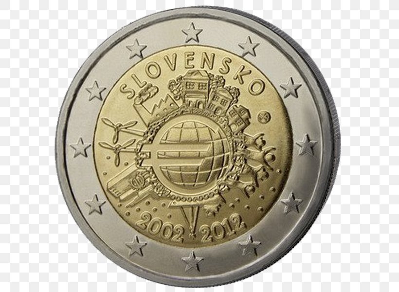 Slovakia 2 Euro Commemorative Coins Euro Coins 2 Euro Coin, PNG, 600x600px, 2 Euro Coin, Slovakia, Clock, Coin, Commemorative Coin Download Free