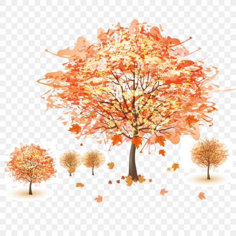 Autumn Tree Royalty-free, PNG, 1500x1500px, Autumn, Autumn Leaf Color, Branch, Floral Design, Flowering Plant Download Free