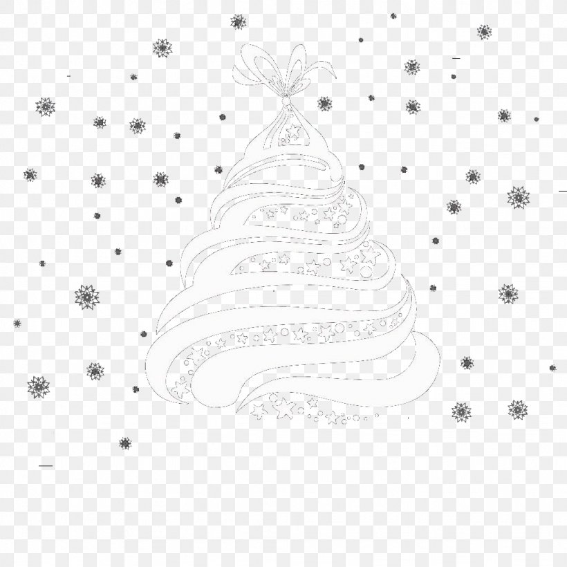 Christmas Tree White Drawing Christmas Ornament Pattern, PNG, 1024x1024px, Christmas Tree, Black, Black And White, Christmas, Christmas Decoration Download Free