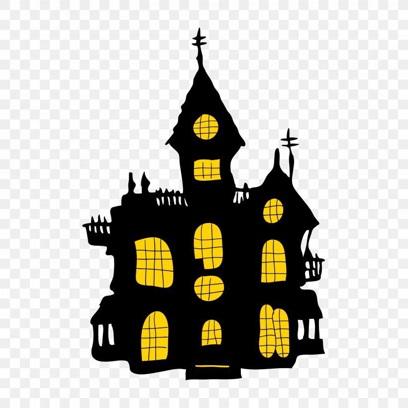 Haunted House Halloween Image Haunted Attraction, PNG, 3600x3600px, Haunted House, Architecture, Church, Drawing, Ghost Download Free