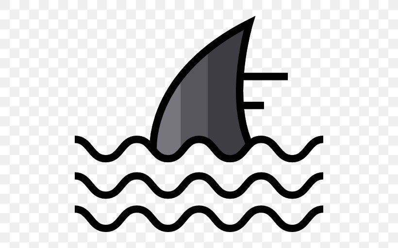 shark fin in water clipart image