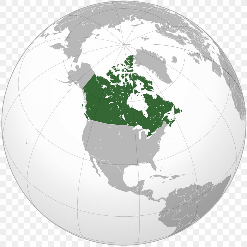 Canada On A Globe Canada United States Globe British North America Orthographic Projection,  Png, 1200X1200Px, Canada, Americas, Ball, British North