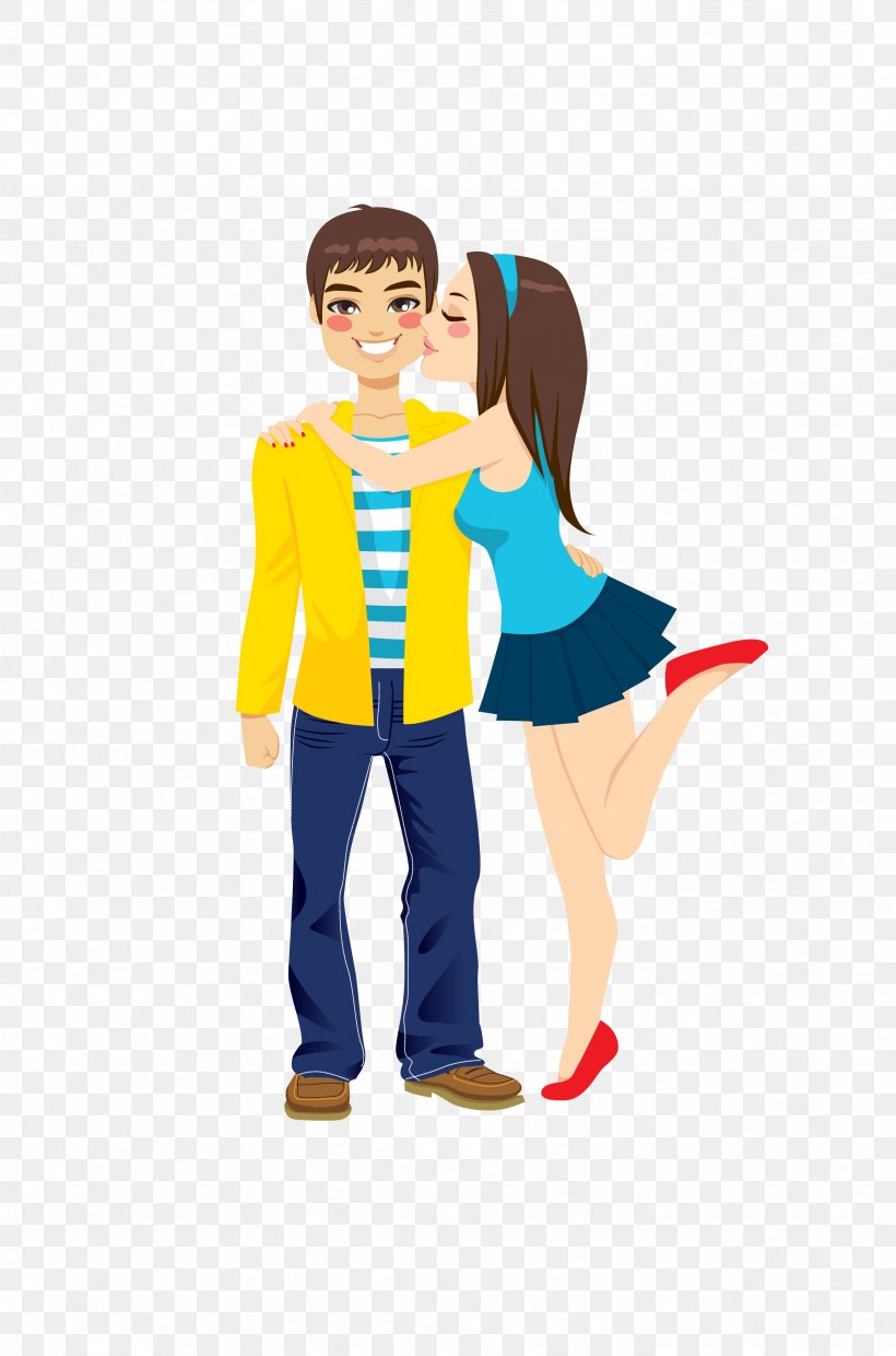 Girlfriend Boyfriend Kiss Romance Clip Art, PNG, 2463x3727px, Watercolor, Cartoon, Flower, Frame, Heart Download Free