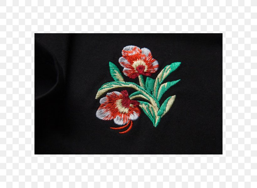 T-shirt Petal Embroidery Flower, PNG, 600x600px, Tshirt, Clothing, Crew Neck, Denim, Embroidery Download Free
