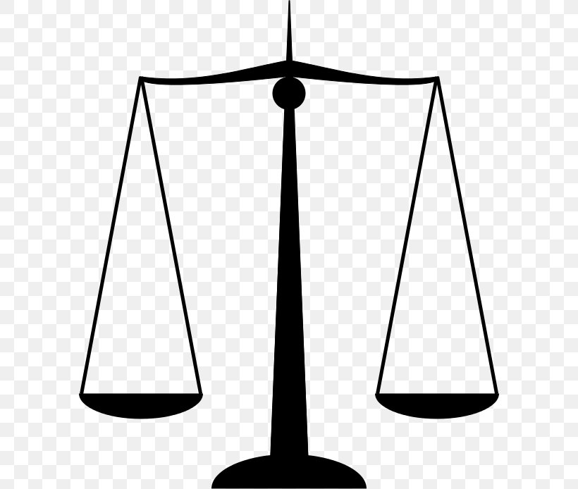 Measuring Scales Justice Clip Art, PNG, 596x694px, Measuring Scales, Black And White, Court, Justice, Lawyer Download Free