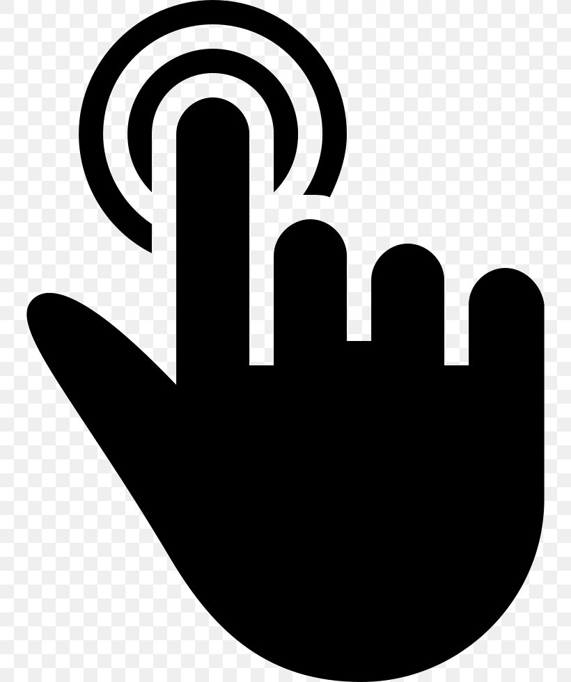Touchscreen Symbol Clip Art, PNG, 744x980px, Touchscreen, Black And White, Brand, Digital Signs, Finger Download Free
