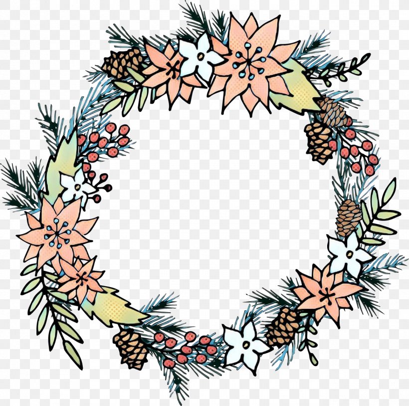 Watercolor Christmas Wreath, PNG, 1290x1282px, Cartoon, Christmas Day, Christmas Decoration, Colorado Spruce, Conifer Download Free