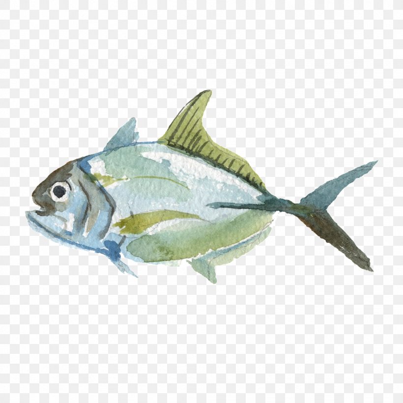 Watercolor Painting Sardine Fish Monotyping, PNG, 1024x1024px, Watercolor Painting, Bonyfish, Drawing, Fin, Fish Download Free