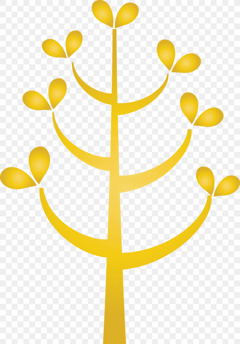 Yellow Symbol, PNG, 2089x3000px, Cartoon Tree, Abstract Tree, Symbol, Tree Clipart, Yellow Download Free