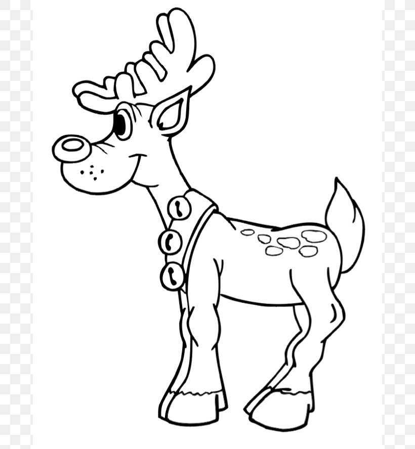 Rudolph Reindeer Santa Claus Coloring Book Christmas, PNG, 690x888px, Rudolph, Animal Figure, Antler, Art, Black And White Download Free