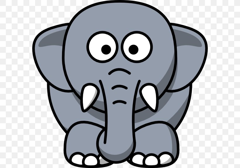 Cartoon Elephant Drawing Clip Art, PNG, 600x573px, Cartoon, African Elephant, Artwork, Black And White, Cuteness Download Free
