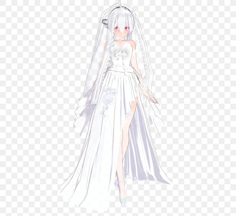 Gown Wedding Dress MikuMikuDance, PNG, 431x750px, Watercolor, Cartoon, Flower, Frame, Heart Download Free