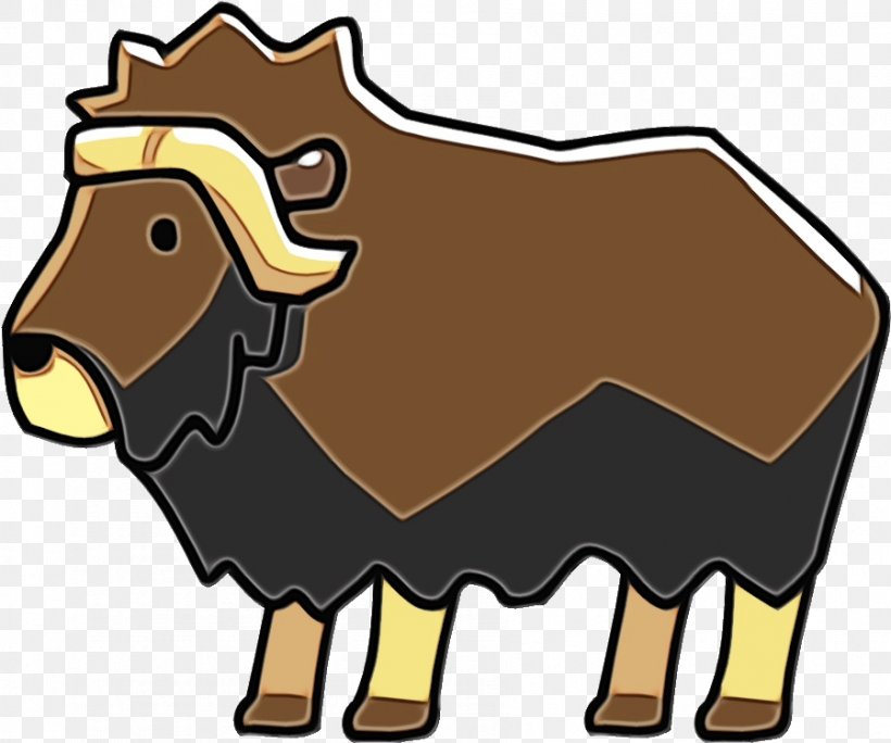 Bovine Clip Art Cartoon Ox Working Animal, PNG, 899x750px, Watercolor, Bovine, Bull, Cartoon, Cowgoat Family Download Free