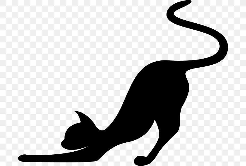 Black Cat Silhouette, PNG, 700x555px, Cat, Artwork, Black, Black And White, Black Cat Download Free
