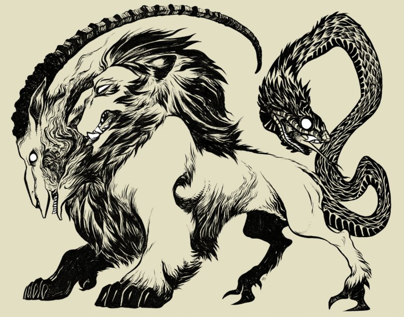 Goat Dungeons & Dragons Lion Pathfinder Roleplaying Game, PNG, 1280x1004px, Goat, Art, Black And White, Carnivoran, Chimera Download Free