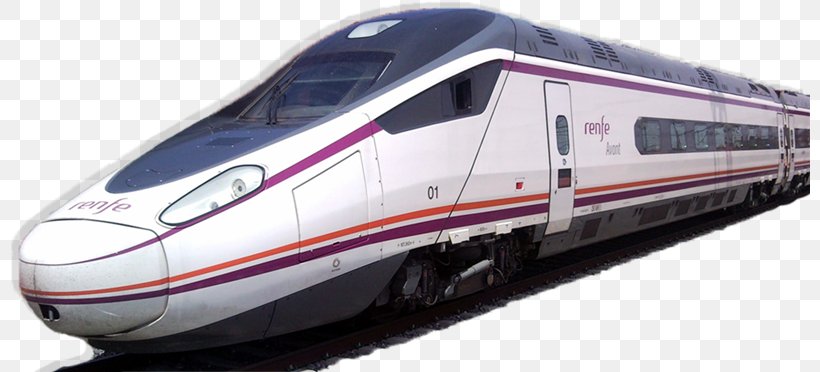 Málaga AVE Train Rail Transport Madrid, PNG, 800x372px, Malaga, Ave, Bullet Train, Electric Locomotive, High Speed Rail Download Free