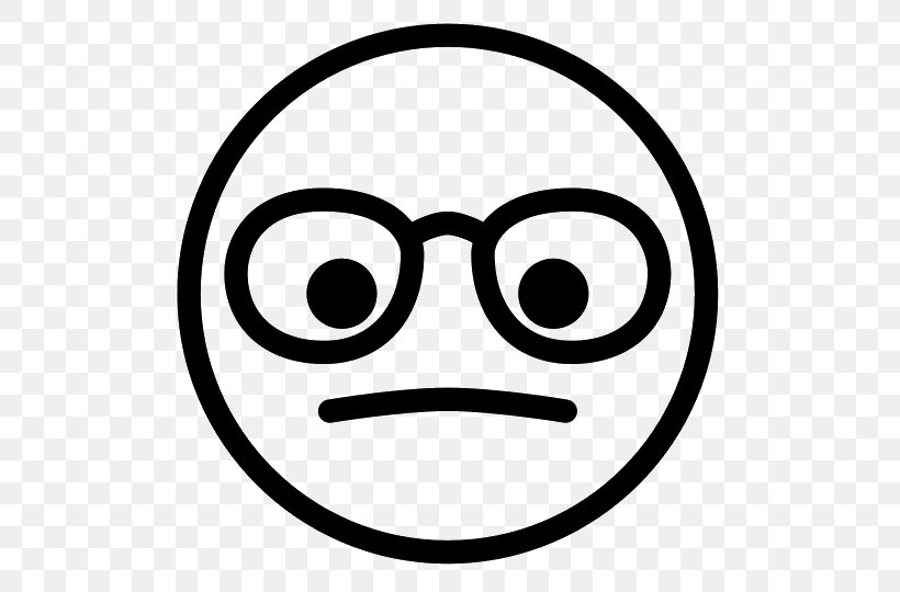 Emoticon Nerd Smiley Emoji, PNG, 540x540px, Emoticon, Area, Black And White, Crying, Drawing Download Free