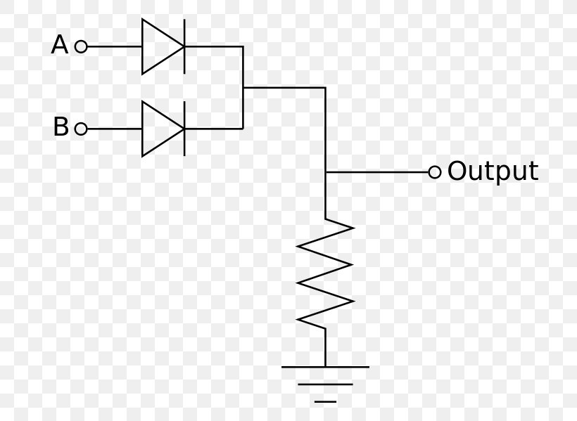 Inverter Logic Gate OR Gate Diode Logic Electronic Circuit, PNG, 727x599px, Inverter, And Gate, Area, Black And White, Circuit Diagram Download Free