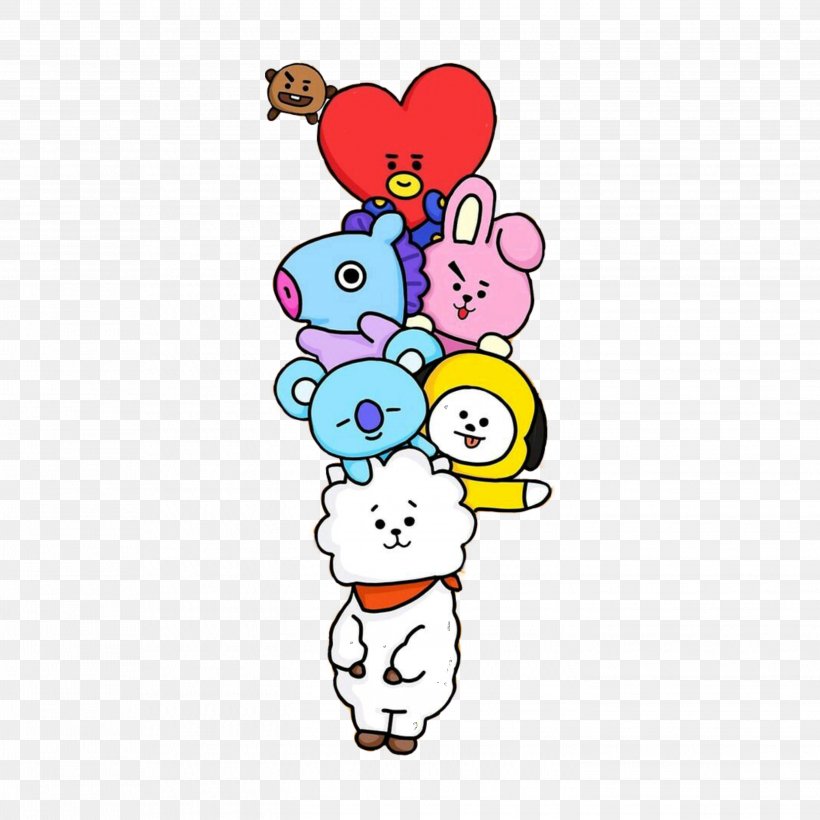 BTS Line Friends K-pop Blood Sweat & Tears Sticker, PNG, 2896x2896px, Bts, Balloon, Blood Sweat Tears, Bts Army, Cartoon Download Free