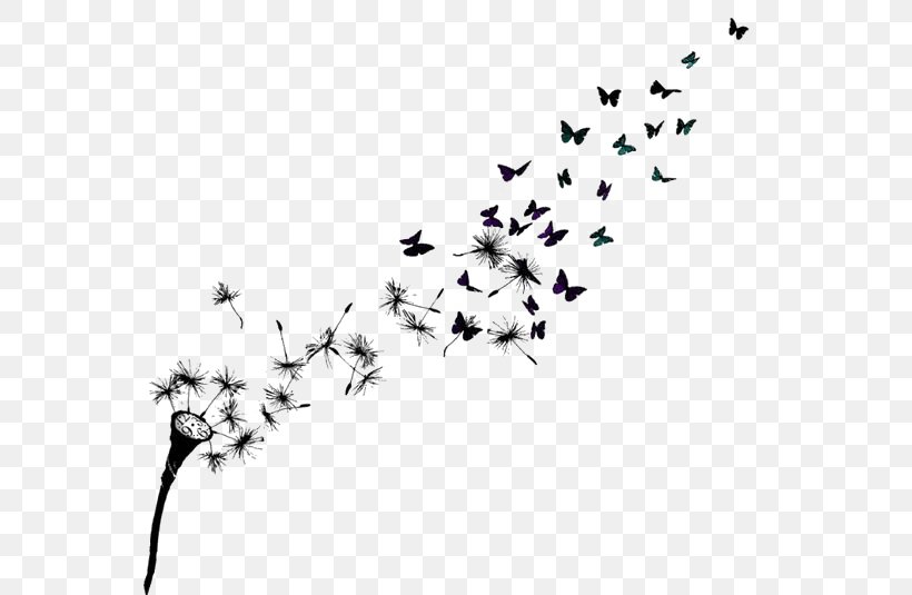 Butterfly Common Dandelion Sleeve Tattoo Drawing, PNG, 564x535px, Butterfly, Abziehtattoo, Black, Black And White, Body Piercing Download Free