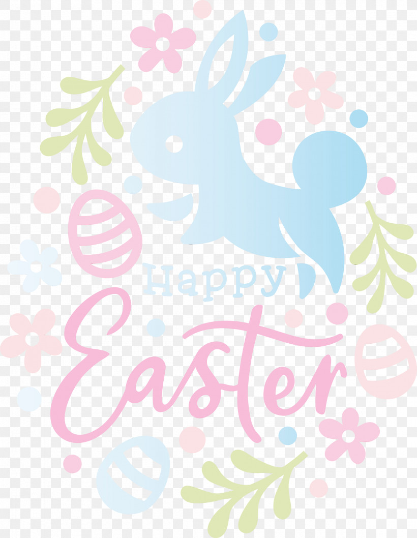 Easter Bunny, PNG, 2325x3000px, Happy Easter, Easter Bunny, Paint, Pink, Watercolor Download Free