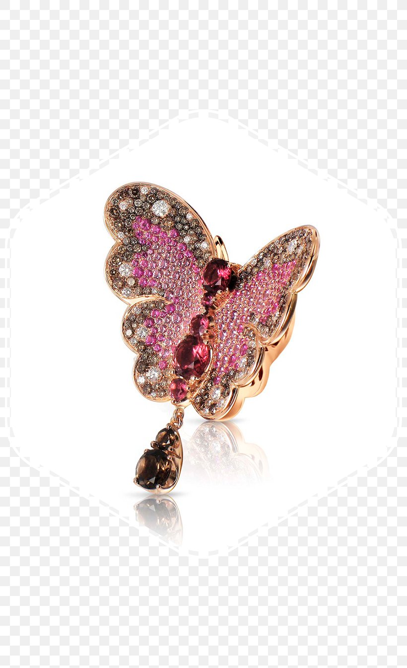 Butterfly Brooch VICENZAORO Carat Magenta, PNG, 800x1345px, Butterfly, Brooch, Carat, Diamond, Gold Download Free