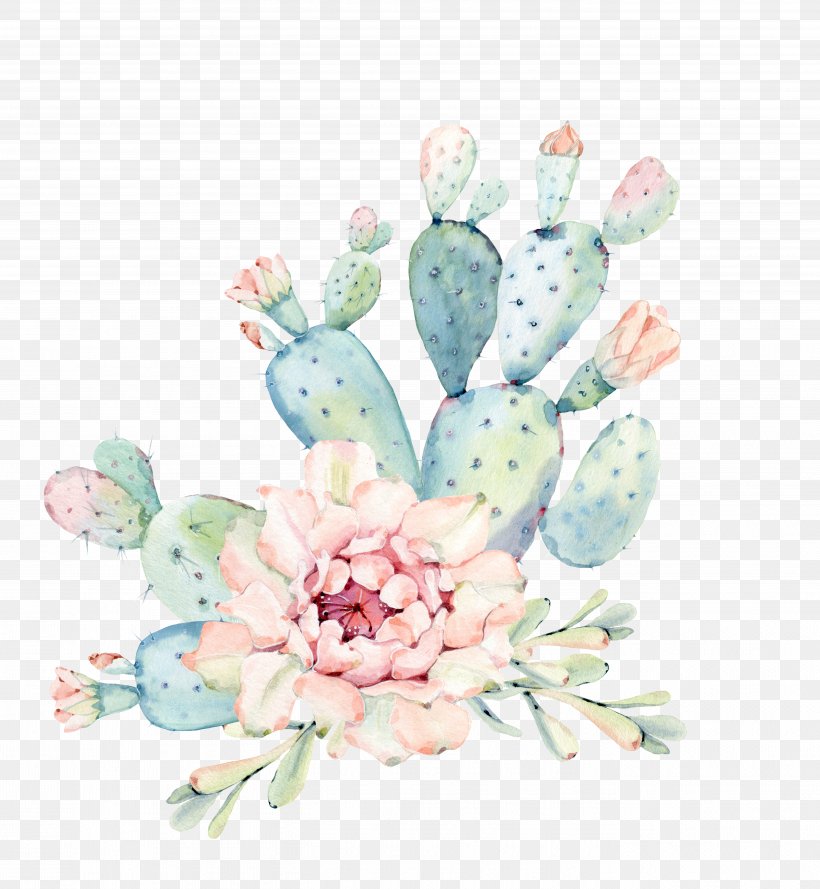 Cactaceae Watercolor Painting Succulent Plant Euclidean Vector, PNG, 5458x5923px, Cactaceae, Art, Color, Desert, Drawing Download Free