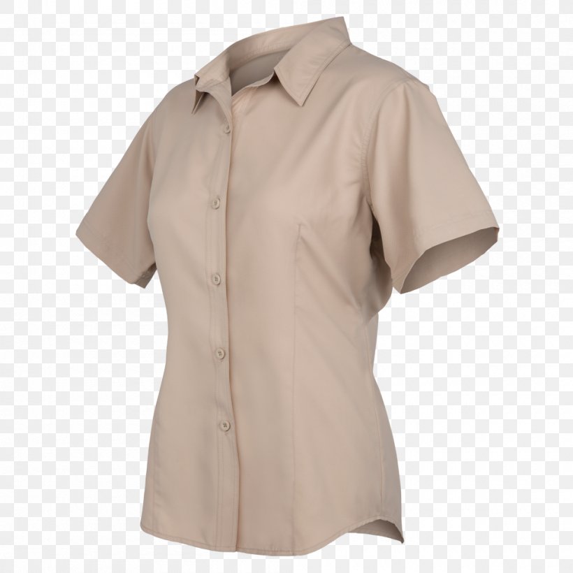 T-shirt Blouse Uniform Sleeve, PNG, 1000x1000px, Tshirt, Beige, Blouse, Button, Clothing Download Free