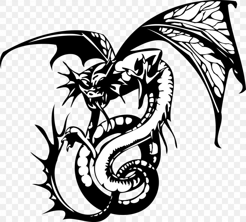Dragon Clip Art, PNG, 1803x1629px, Dragon, Art, Black And White, Chinese Dragon, Digital Image Download Free