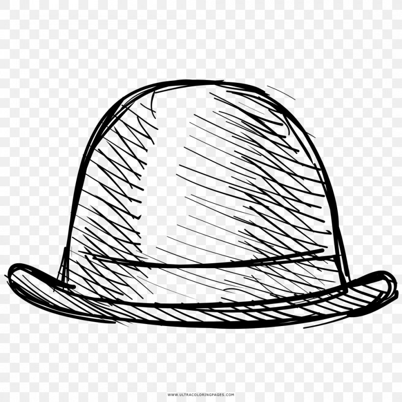 Bowler Hat Drawing Coloring Book, PNG, 1000x1000px, Hat, Black And White, Bowler Hat, Clothing, Coloring Book Download Free