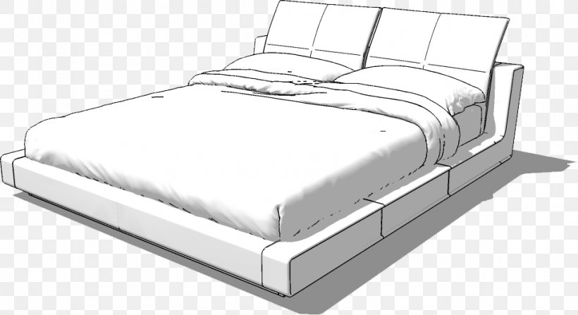 Bed Frame SketchUp Bedroom Mattress, PNG, 965x527px, 3d Computer Graphics, 3d Modeling, Bed Frame, Bed, Bedroom Download Free