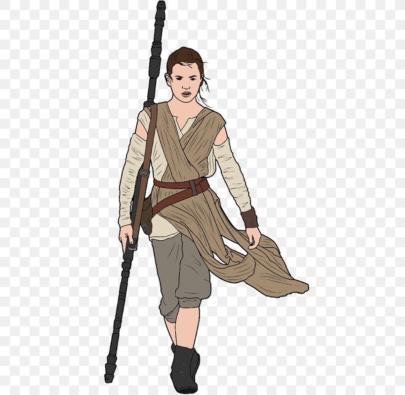 Rey Star Wars Episode VII BB-8 C-3PO Poe Dameron, PNG, 450x799px, Rey, Chewbacca, Cold Weapon, Costume, Costume Design Download Free