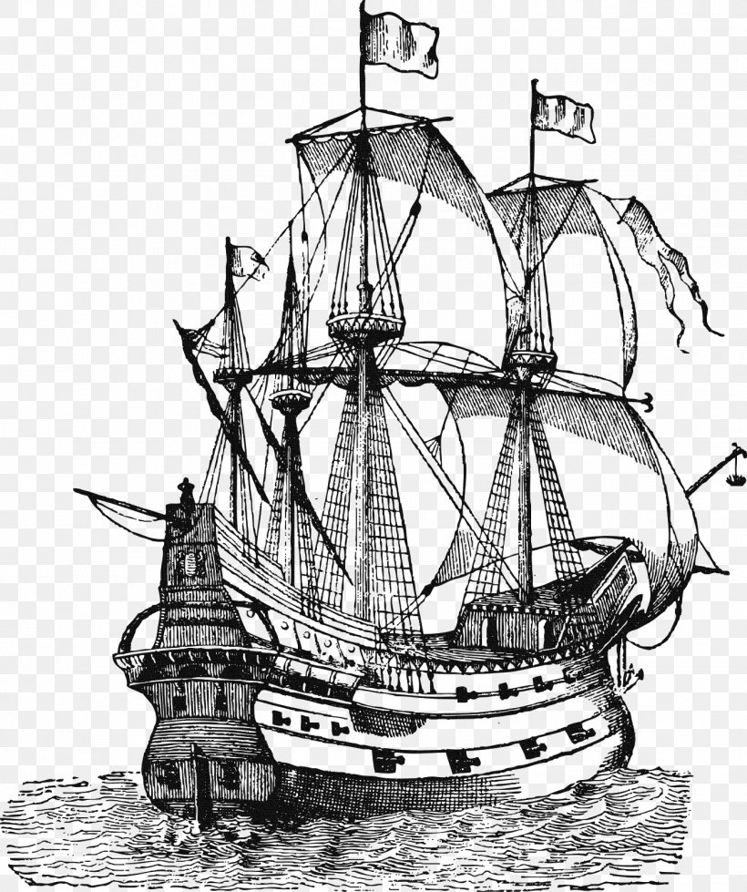 Ship Brigantine Watercraft Carrack Caravel, PNG, 1339x1600px, Ship, Baltimore Clipper, Barque, Barquentine, Black And White Download Free