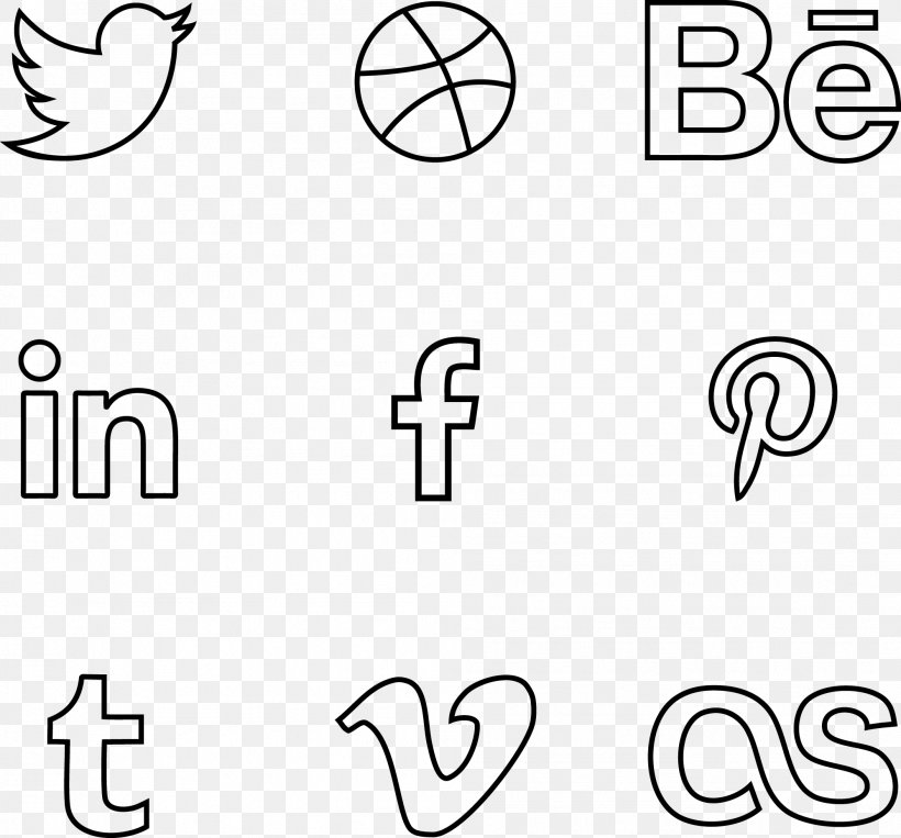 Social Media Icon Design Social Network, PNG, 1993x1855px, Social Media, Area, Black And White, Brand, Diagram Download Free