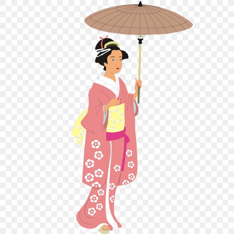 Japan Kimono Illustration, PNG, 1771x1771px, Japan, Art, Cartoon, Cherry Blossom, Clothing Download Free