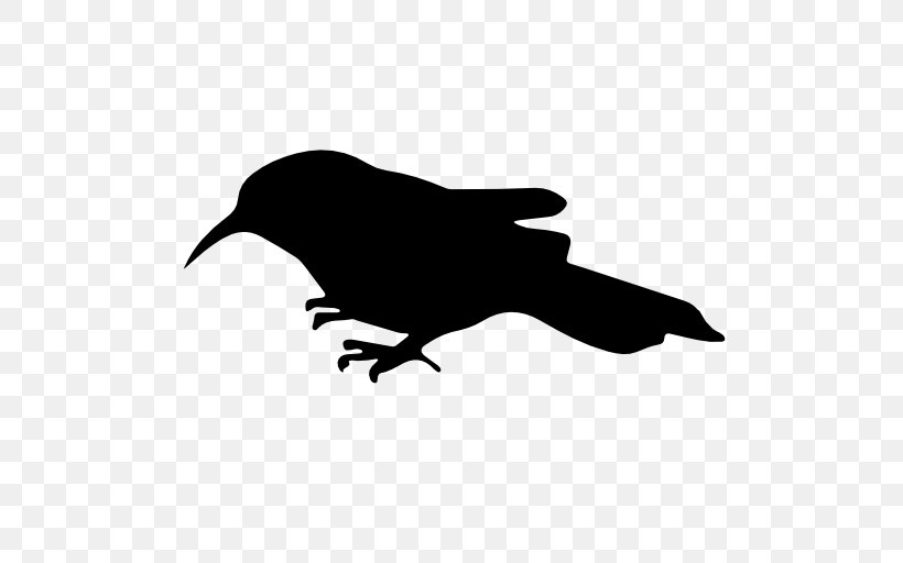 Bird Silhouette Icon, PNG, 512x512px, Bird, Animal, Beak, Black And White, Crow Download Free