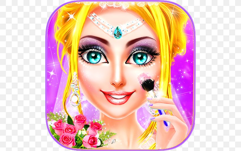 MakeUp Salon Princess Wedding, PNG, 512x512px, Watercolor, Cartoon, Flower, Frame, Heart Download Free