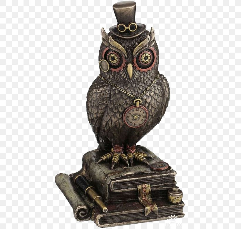 Owl Bronze Sculpture Steampunk Top Hat, PNG, 449x779px, Owl, Airship, Amazoncom, Artifact, Bird Of Prey Download Free