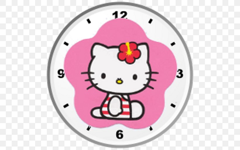 Hello Kitty Graphics Image Sanrio Photograph, PNG, 512x512px, Hello Kitty, Area, Art, Blingee, Clock Download Free