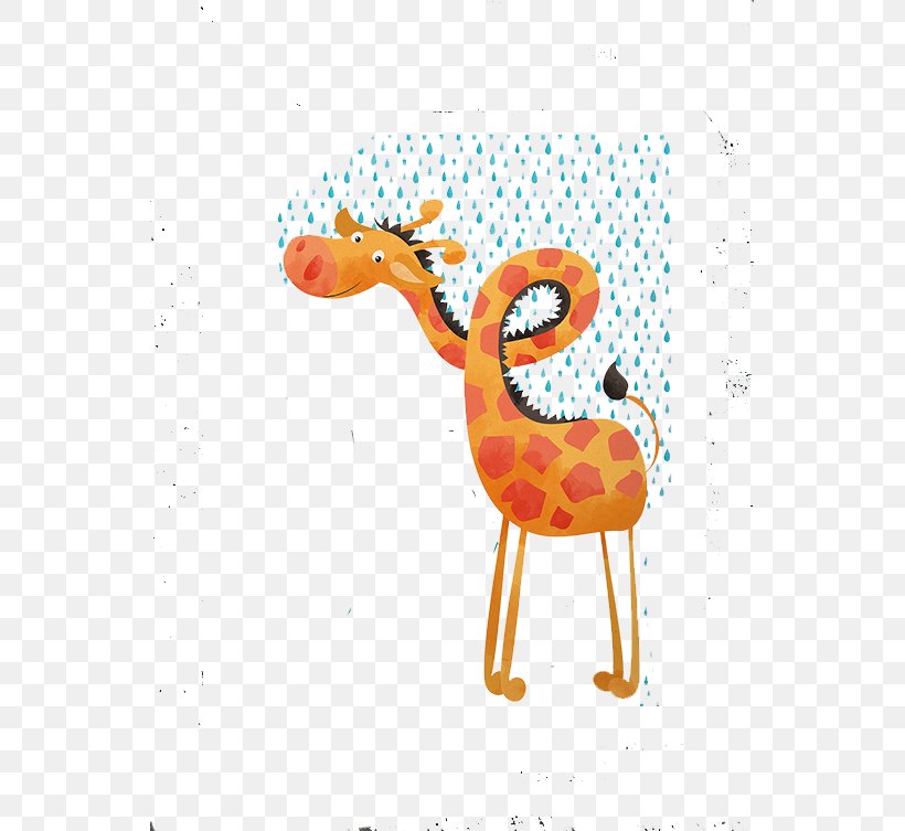 Giraffe Cartoon Illustration, PNG, 547x753px, Giraffe, Cartoon, Designer, Drawing, Giraffidae Download Free