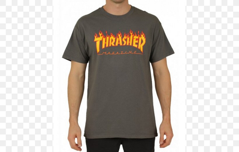 T-shirt Thrasher Presents Skate And Destroy Zumiez Skateboard, PNG, 520x520px, Tshirt, Active Shirt, Black, Brand, Clothing Download Free