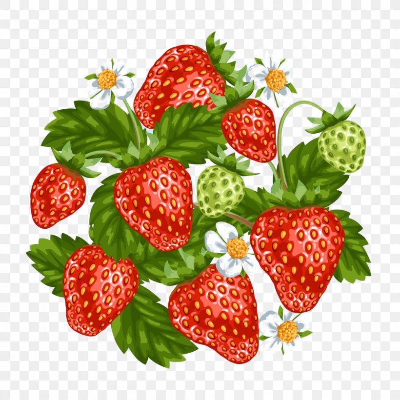 Strawberry, PNG, 1000x1000px, Strawberry, Berry, Food, Fruit, Frutti Di Bosco Download Free
